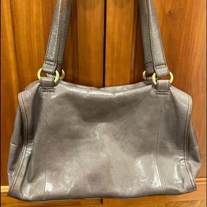 HOBO Gray Leather Satchel Shoulder Bag